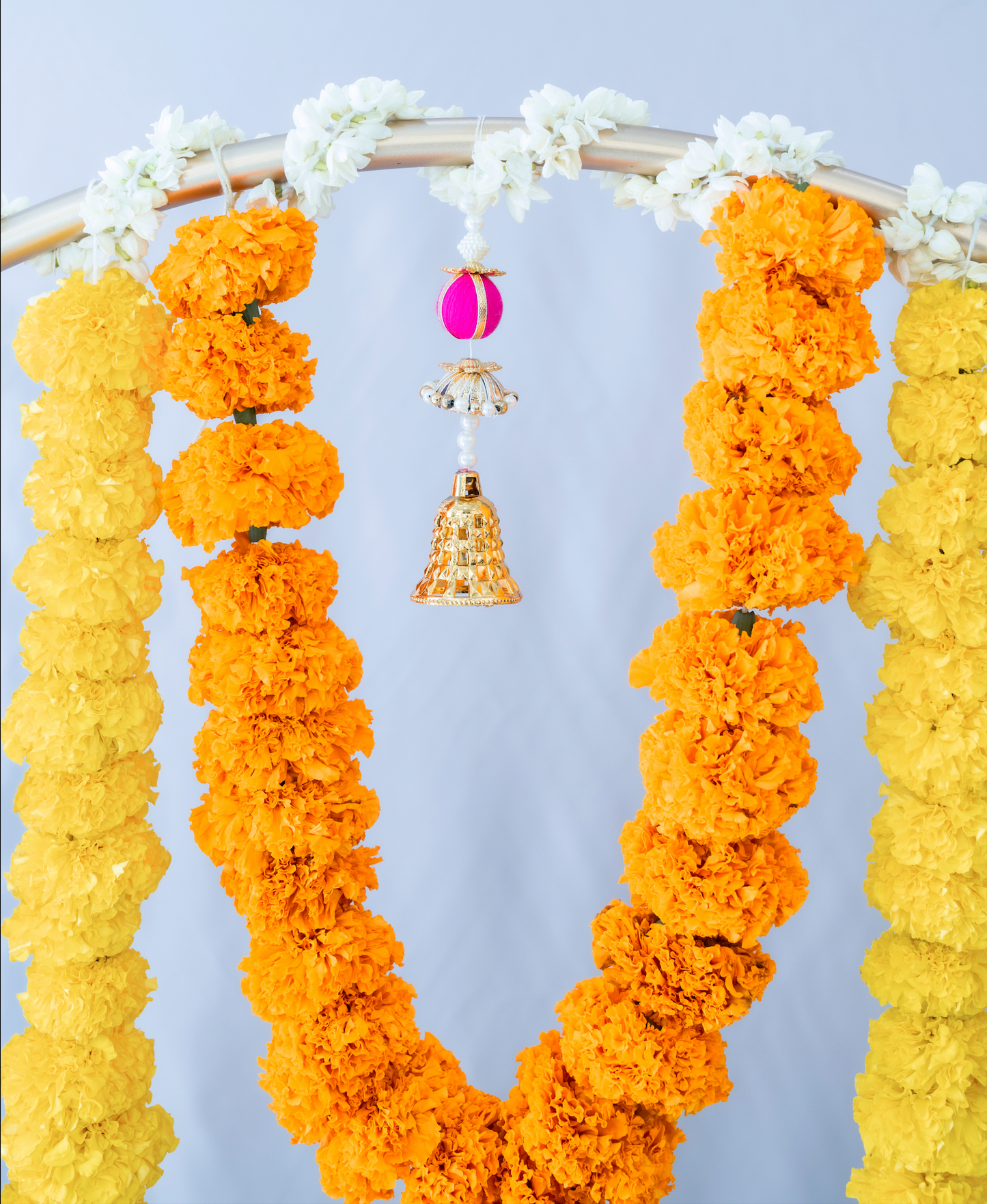 Festive Marigold and Jasmine Backdrop